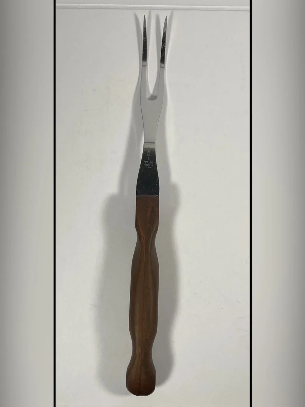 Vintage CUTCO Slotted Turner No. 16 & Carving Fork No. 26-Brown Swirl Handle-USA